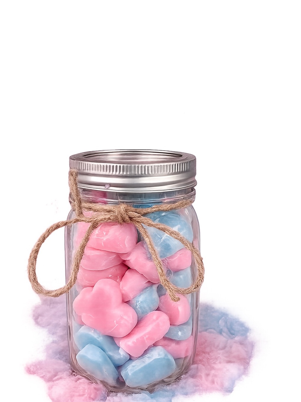 Pastel Pink & Blue Heart Jar wax melts